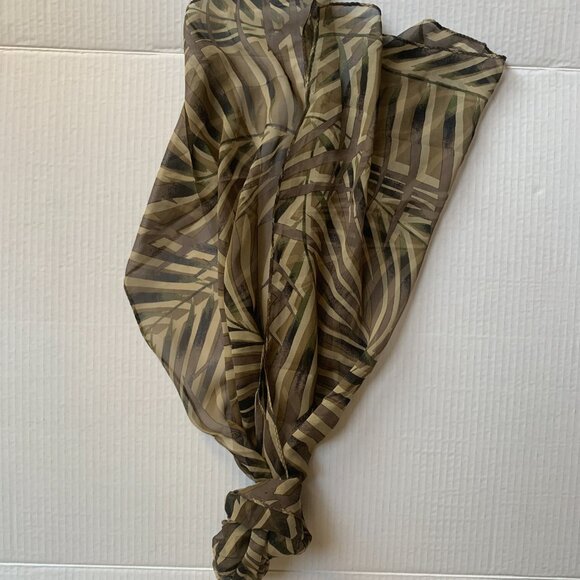 Silk Scarf Rectangle Print Hand Rolled Edge 14 X 70 - Picture 8 of 8